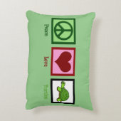 平和ラブウミガメかわいいグリーン アクセントクッション (裏面(縦))