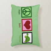 平和ラブウミガメかわいいグリーン アクセントクッション (正面(垂直))