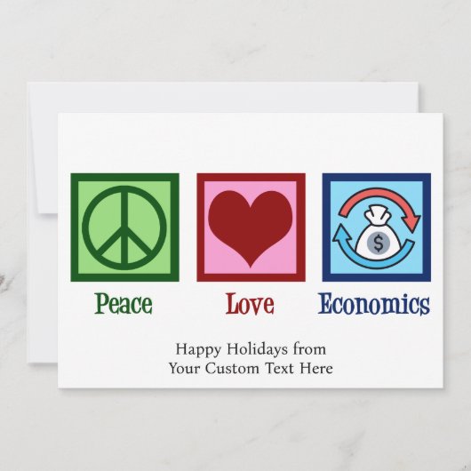 平和ラブエコノミクスかわいい経済学者クリスマス シーズンカード (正面)