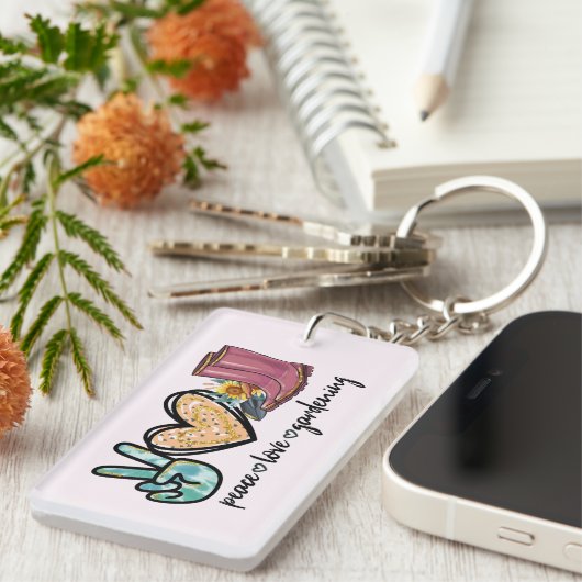 平和ラブガーデニング キーホルダー (正面右)