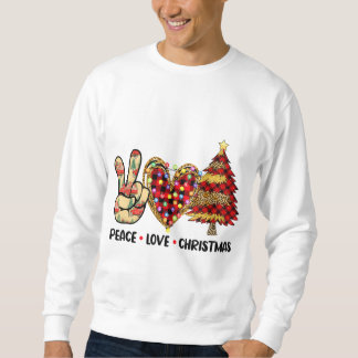 平和ラブクリスマスおもしろいクリスマスライトバッファロープラ スウェットシャツ