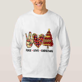 平和ラブクリスマスおもしろいクリスマスライトバッファロープラ Tシャツ