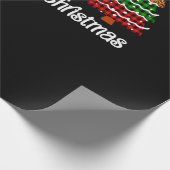 平和ラブクリスマスツリープレイドヒョウ印刷 ラッピングペーパー (角)