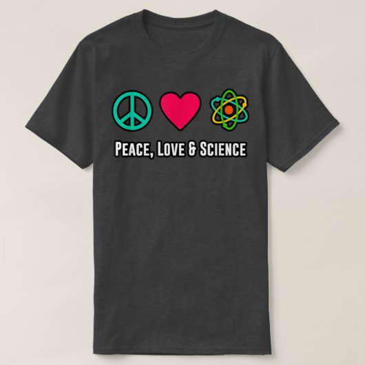 平和ラブサイエンス物理学学生先生ギフトフー Tシャツ (デザイン正面)