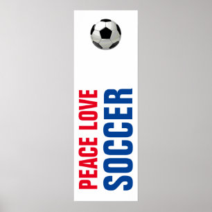 平和ラブサッカーサッカーやる気を起こさせるのアートワーク ポスター