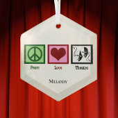 平和ラブシアターパーソナライズされたクリスマス ガラスオーナメント