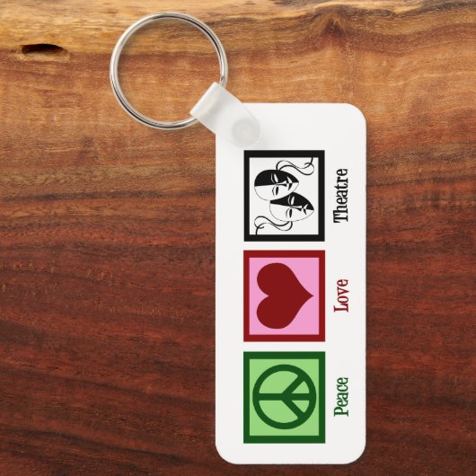 平和ラブシアターパーソナライズされた俳優ギフト キーホルダー (正面)