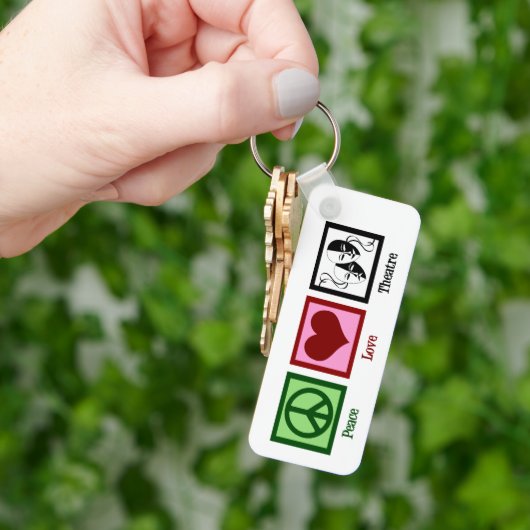 平和ラブシアターパーソナライズされた俳優ギフト キーホルダー (手)