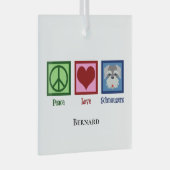 平和ラブシュノーザーズ可愛いパーソナライズされたクリスマス ガラスオーナメント (正面右)