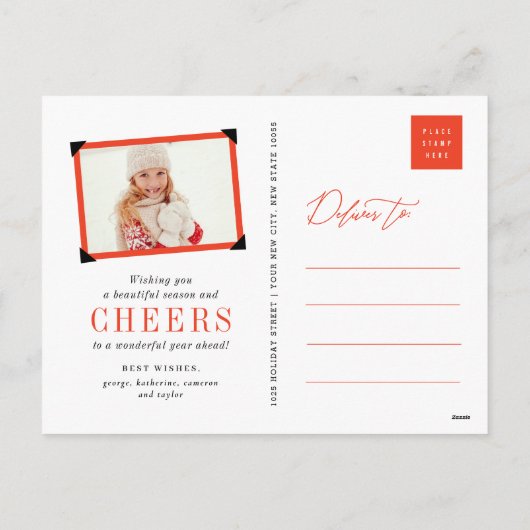 平和ラブジョイエレガントスノーフレークスフレームシック写真 シーズンポストカード (裏面)