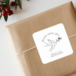 平和ラブジョイクリスマススノーバード スクエアシール