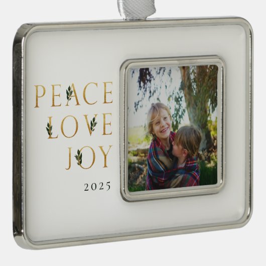 平和ラブジョイゴールデンフォト シルバープレートフレームオーナメント (右)