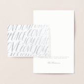 平和ラブジョイシルバーフォイルクリスマスグリーティングカード 箔カード (ディスプレー)