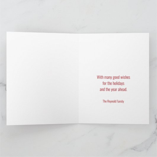 平和ラブジョイメリークリスマスレインボーフォト カード (内部)