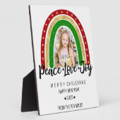 平和ラブジョイメリークリスマスレインボーフォト フォトプラーク (側面)
