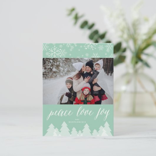 平和ラブジョイ雪片ウィンターワンダーランドの木 シーズンポストカード (スタンド正面)