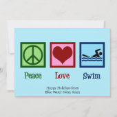 平和ラブスイミングキュート泳ぐチームのクリスマス シーズンカード (正面)