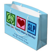 平和ラブスピーチ言語病理学クリスマス ラージペーパーバッグ (裏面アングル)