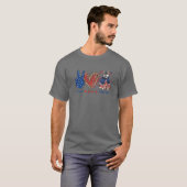 平和ラブハスキー犬愛国的アメリカ国旗4Th Ju Tシャツ (正面フル)