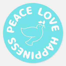 平和ラブハピネスクラシックラウンドステッカー ラウンドシール