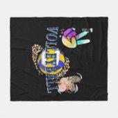 平和ラブバレーボール叔母の生活ママおばあちゃんループ フリースブランケット (正面(横))