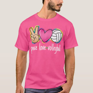平和ラブバレーボール女性女子バレーボール Tシャツ