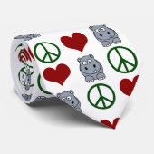 平和ラブヒッポズキュートなヒッポパターン ネクタイ (ロール)