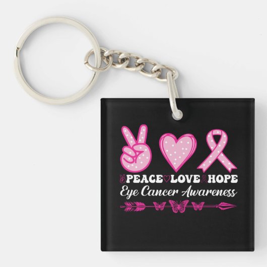 平和ラブホープ眼乳がん認識度 キーホルダー (正面)