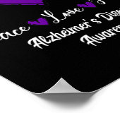 平和ラブホープ紫リボンアルツハイマー病Aw ポスター (角)