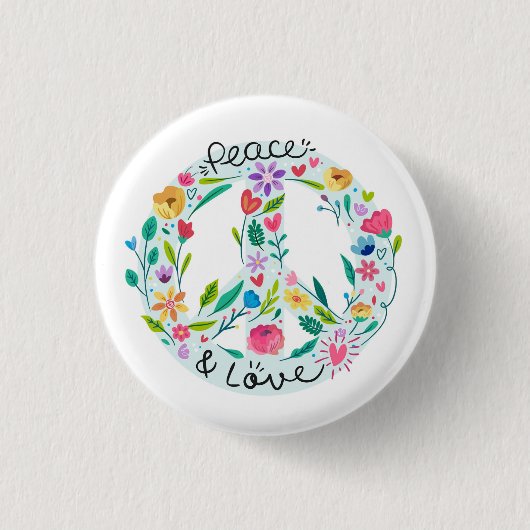 平和ラブボタン 缶バッジ (正面)