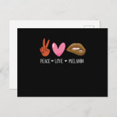 平和ラブメラニン黒人女性プライドアフリカ。 案内ポストカード (正面/裏面)