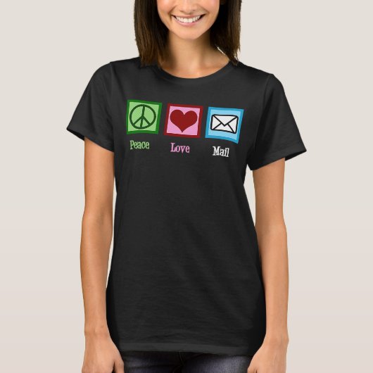 平和ラブメールかわいいポスト会社員郵便会社 Tシャツ (正面)