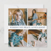 平和ラブライト | Happy Hanukkahフォトコラージュ シーズンカード (裏面)
