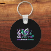 平和ラブライフ自殺認識度セミコロン贈り物 キーホルダー (正面)