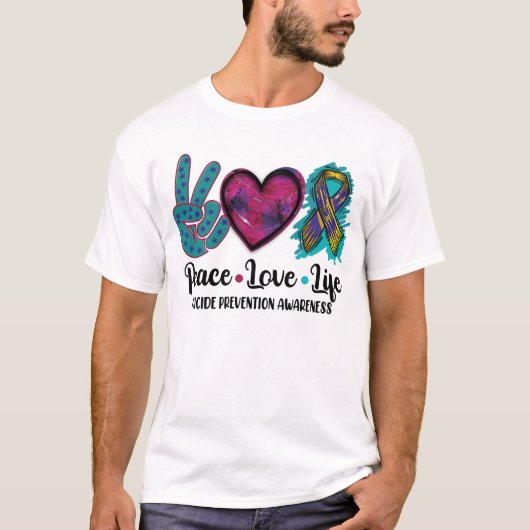 平和ラブライフ自殺防止認識度 Tシャツ (正面)