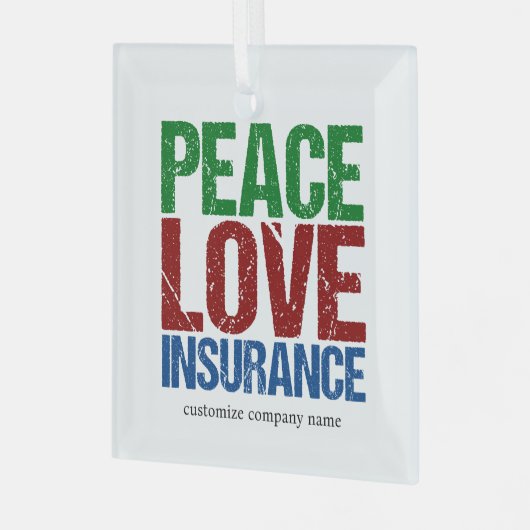 平和ラブ保険カスタム会社クリスマス ガラスオーナメント (正面左)
