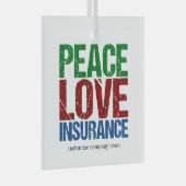 平和ラブ保険カスタム会社クリスマス ガラスオーナメント (正面右)