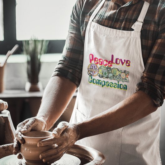 平和ラブ慈悲ヒッピー落書き漢字ラブ スタンダードエプロン