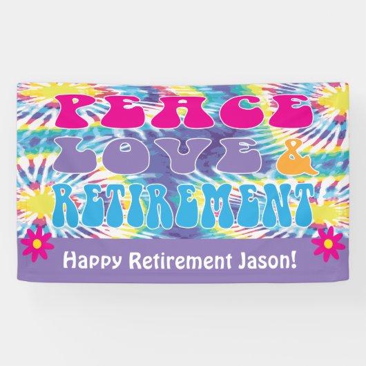 平和ラブ&リタイア絞り染めテーマパーティー 横断幕 (横)