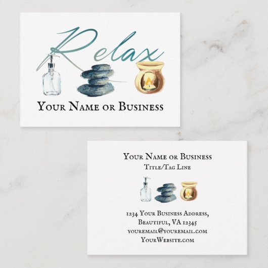 平和リラックススパデイアロマセラピーサロン 名刺 (正面/裏面)