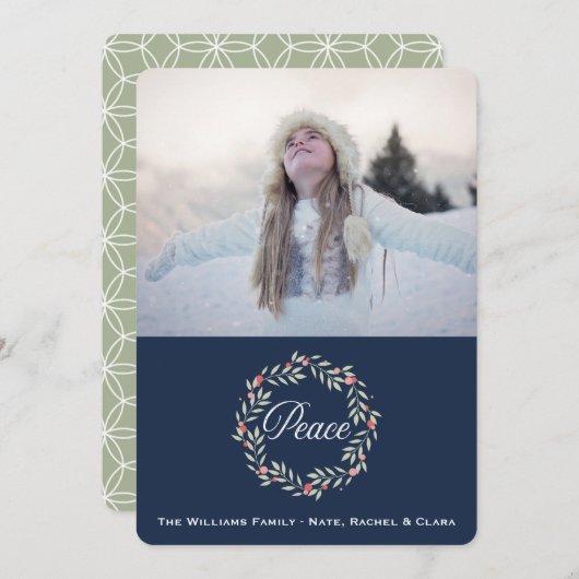 平和リース |写真カスタムの休日の挨拶 シーズンカード (正面/裏面)