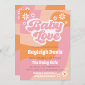 平和レトロGroovy 70sベビーラブシャワー招待状 招待状 (正面/裏面)