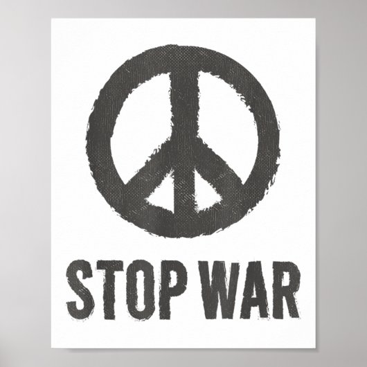平和ロゴHippie-symbol戦争ストップ抗議平和Si ポスター (正面)