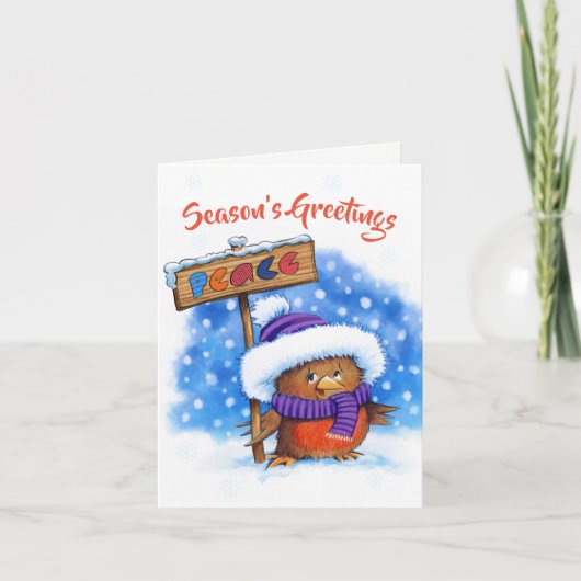 平和ロビンのかわいいクリスマスカード シーズンカード (正面)