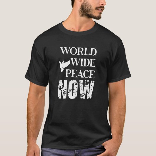 平和世界が今や持ち運ぶ Tシャツ (正面)