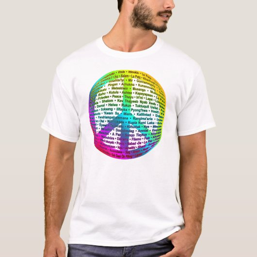 平和世界言語 Tシャツ (正面)