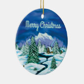 平和丸太小屋 セラミックオーナメント (右)