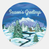 平和丸太小屋 ラウンドシール (正面)