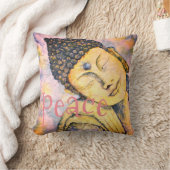 平和仏の水彩画の芸術の装飾用クッション クッション (ブランケット)