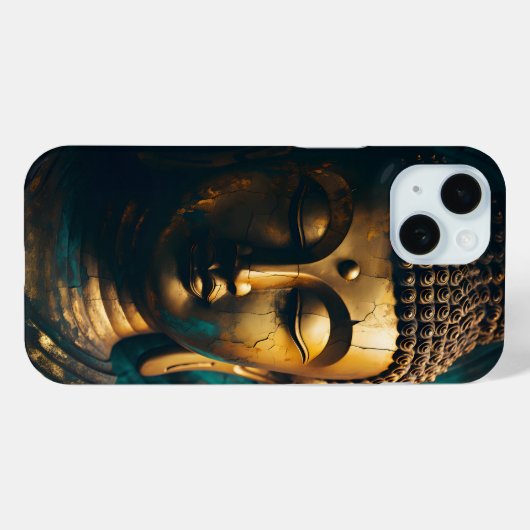 平和仏顔金ゴールドブルーアートアンティークポスター Case-Mate iPhoneケース (裏面 (横))